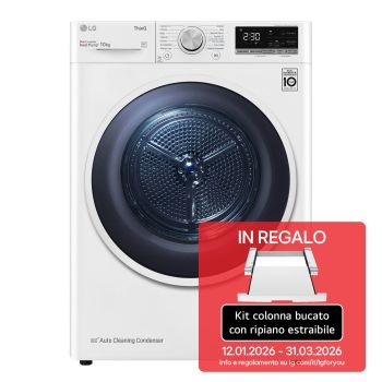 Foto frontale asciugatrice RH10V9AV4W con kit colonna bucato in regalo